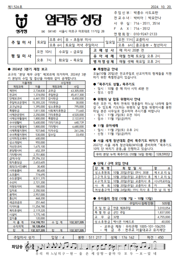 연중 제29주일(전교주일) / 민족들의 복음화를 위한 미사