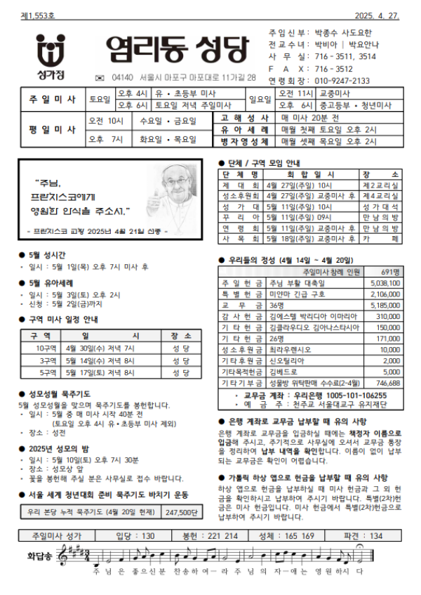 부활 제2주일 곧 하느님의 자비주일